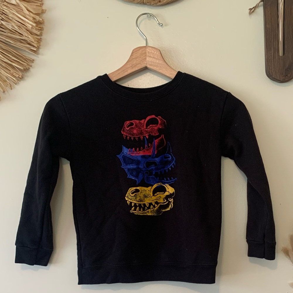 Kid/Youth Boys or Girls Dinosaur Crew Neck Longsleeve in black size 5T
